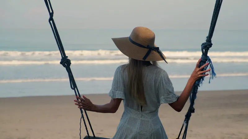 Swinging, Hat, Backshot, Sea View by Polina Borisova – Stock Footage ...
