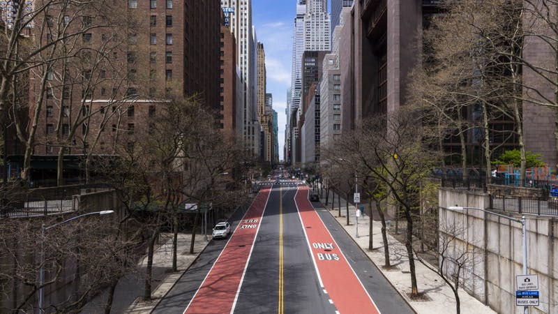 streets in Manhattan with cars driving timelapse  