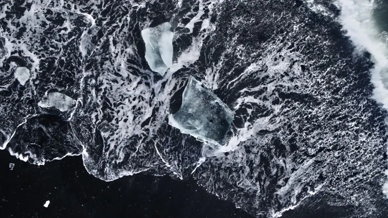 Freezing, Sea, Waves, Aerial by Viktor Sloth – Stock Footage | Artlist