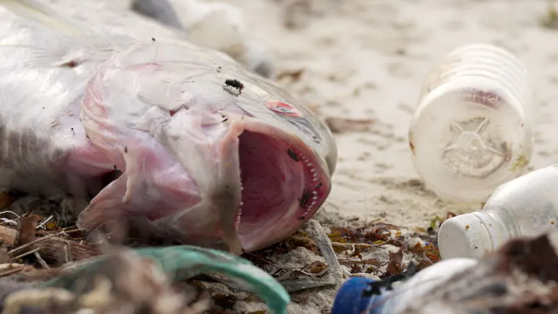 Beach, Dead Fish, Litter, Trash by Real People Stories – Stock Footage ...