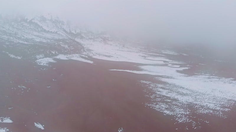 snow covered mountains aerial
