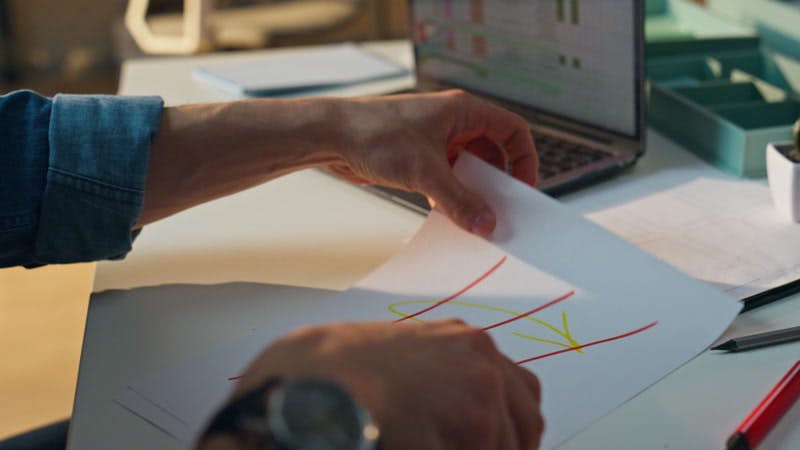 Man, Paper, Pen, Drawing by Stockbusters – Stock Footage | Artlist