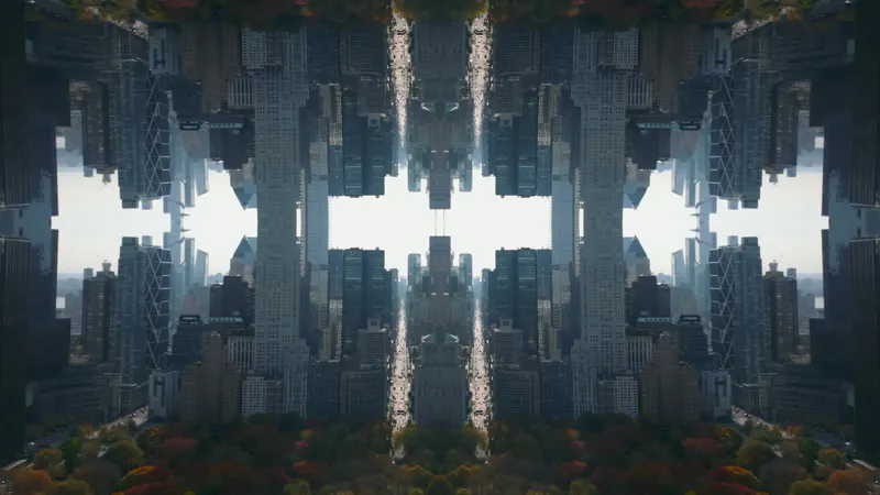 Trees, Effect, Buildings, Kaleidoscope by 21 Aerials – Stock Footage ...