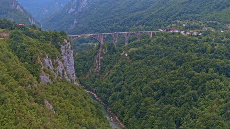 bridge crossing a river aerial