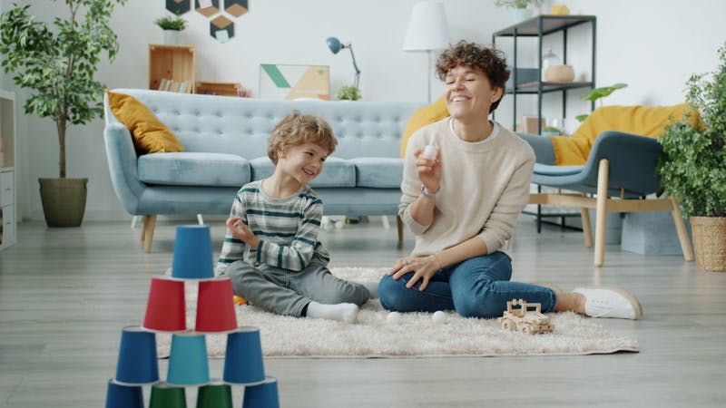 Mom, Paper Balls, Cups Game, Aiming by VITALY GARIEV – Stock Footage ...