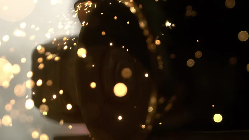 Metal Grinding, Glowing Particles, Dynamic Motion, Workshop by ...