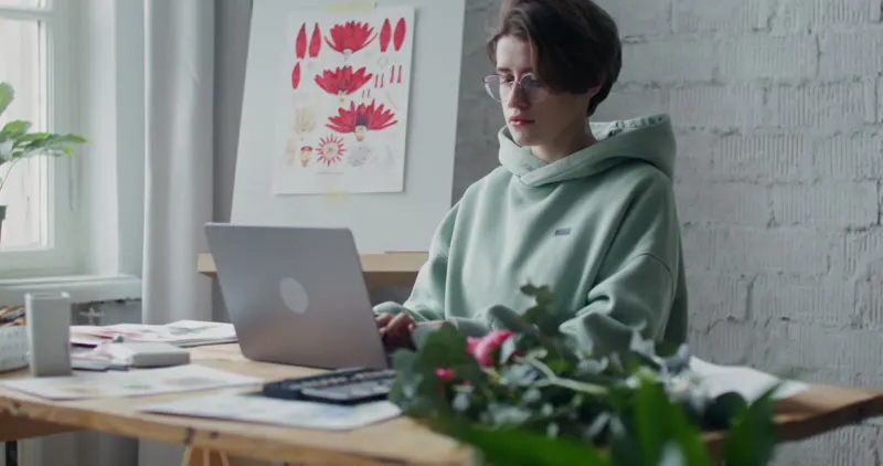 Artist, Atelier, Typing, Studio by M-ART production – Stock Footage ...