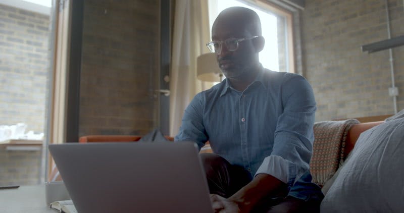 Working Typing Laptop Living Roon By Erwin De Boer Stock Footage Artlist