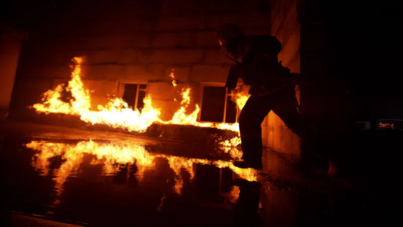 Fire, Firefighter, Running, Danger by LACOFILMS – Stock Footage | Artlist