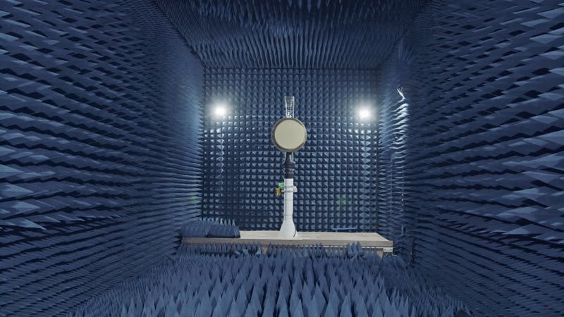 radar being tested in a soundproof room