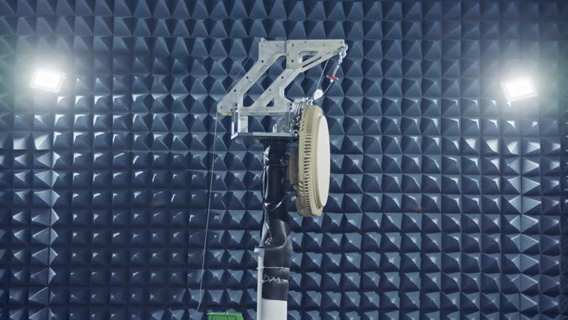 radar rotating in a soundproof room