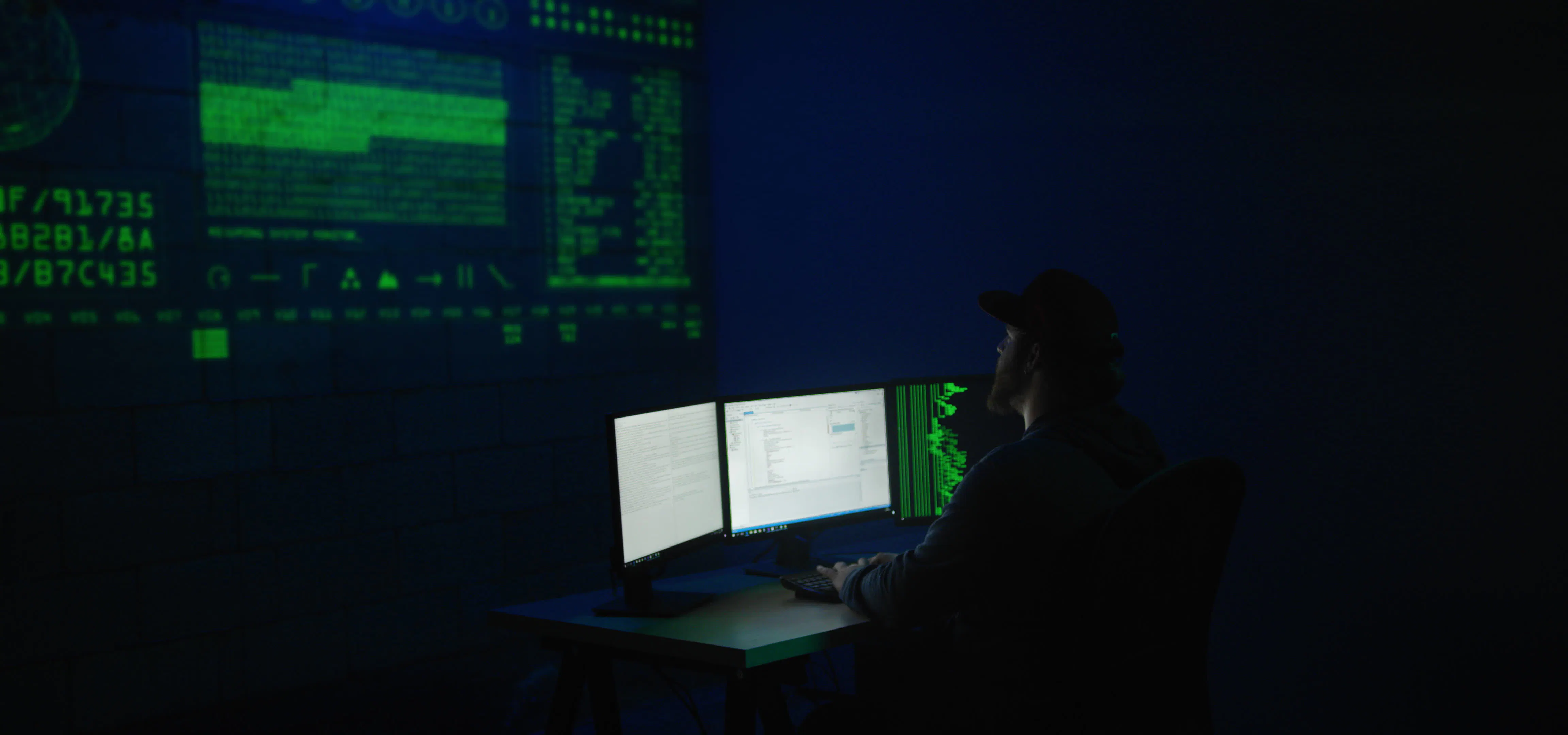 Discover hacker-in-a-dark-room, a story-driven footage | Artlist