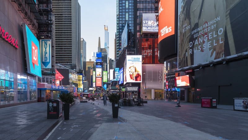 flashing screens and billboards in Manhattan timelapse 