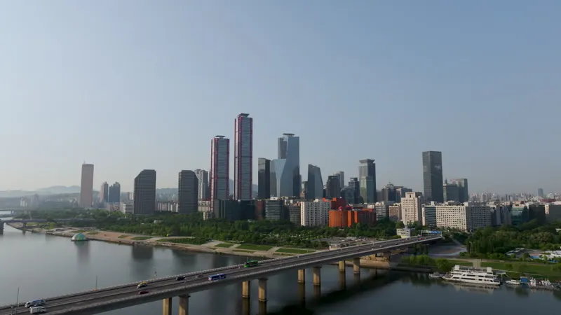 Skyscraper, Bridge, Buildings, Riverside by Yeonmedia – Stock Footage ...