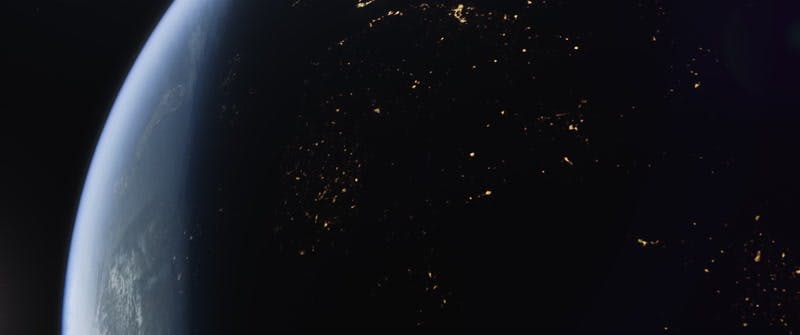 earth orbiting in space CGI