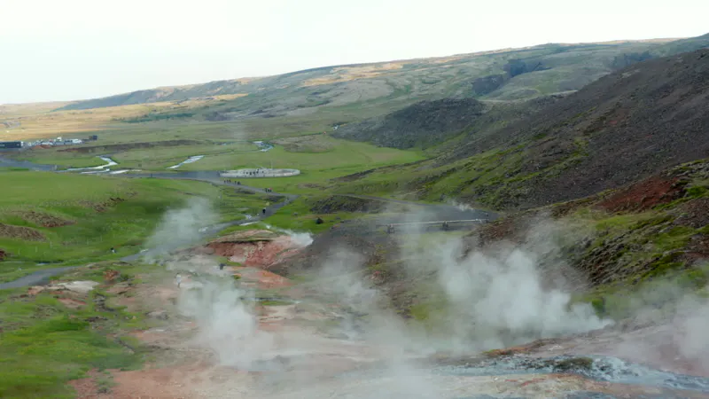 Geyser, Volcanic Vent, Steam, Aerial by 21 Aerials – Stock Footage ...
