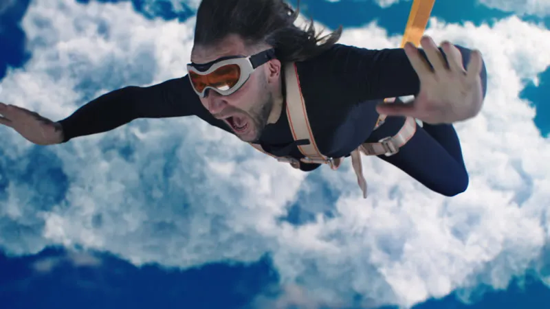 Cgi, Tandem Skydiving, Clouds, 3d by Frame Stock Footage – Stock ...