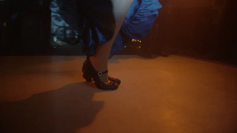 Dancing, Blue Dress, Warm Lighting, Footwork by Azulroto – Stock ...