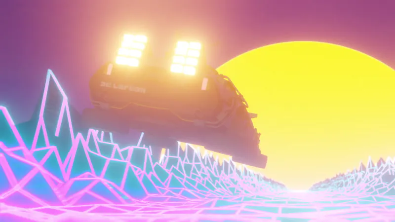 Flying Car, Cgi, Neon Lights, Video Game by Finn Moeller – Stock ...