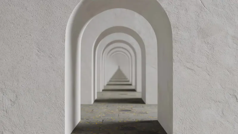 Hallway, Arches, Off White, Marble by Juanjo McLittle – Stock Footage ...